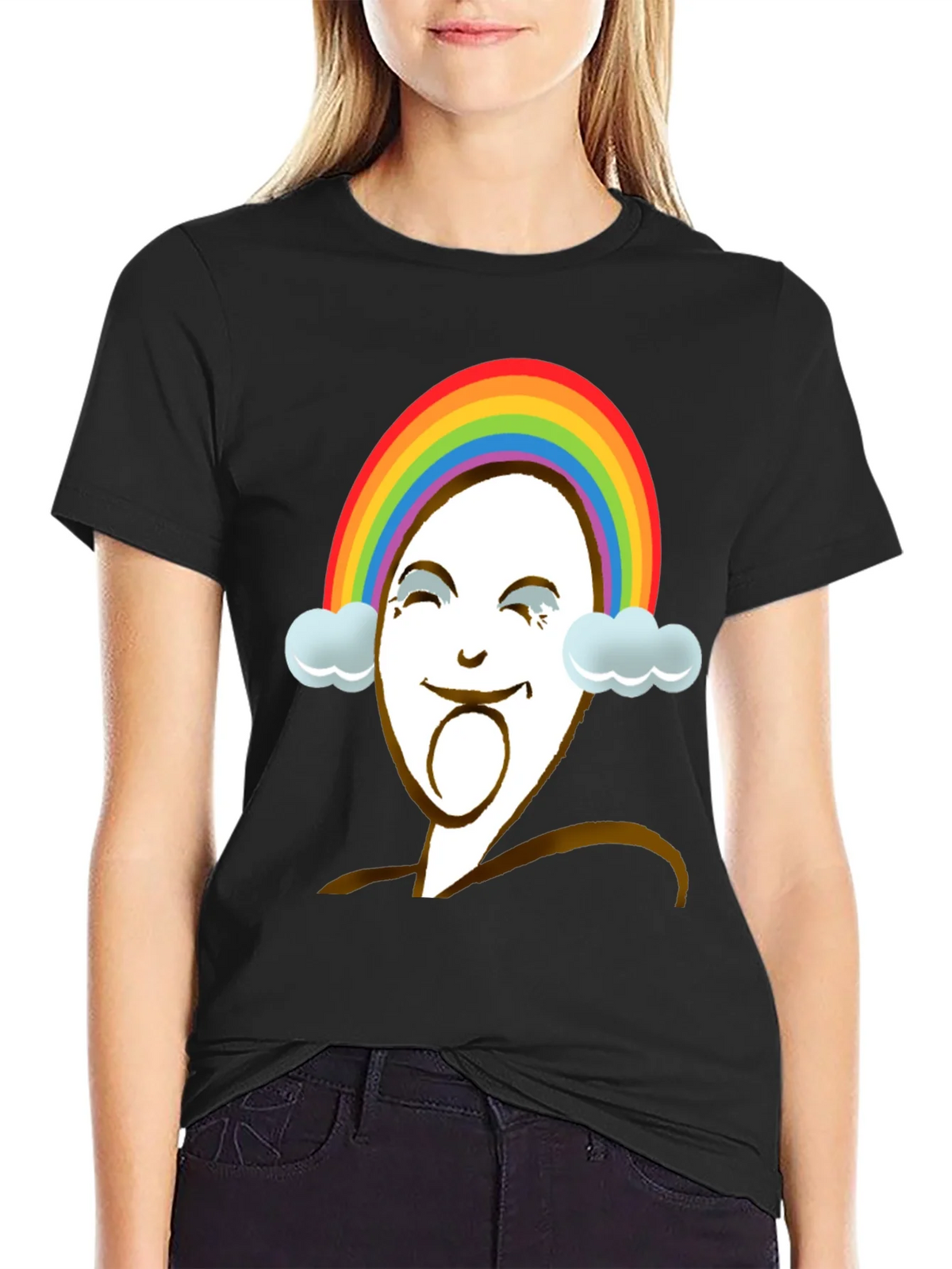 Rainbow Face Graphic Tee - Unique Design product image 2