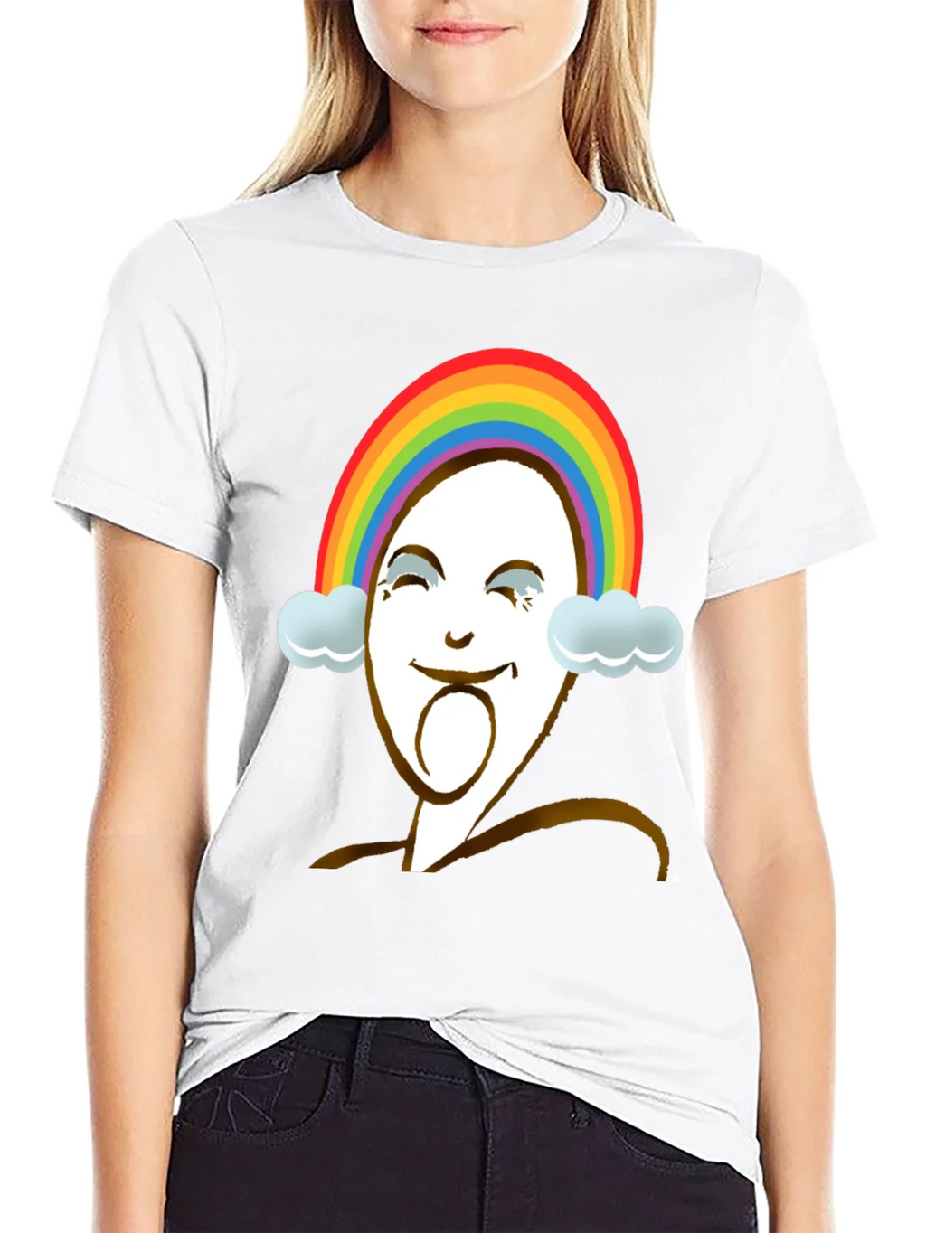 Rainbow Face Graphic Tee - Unique Design product image 8