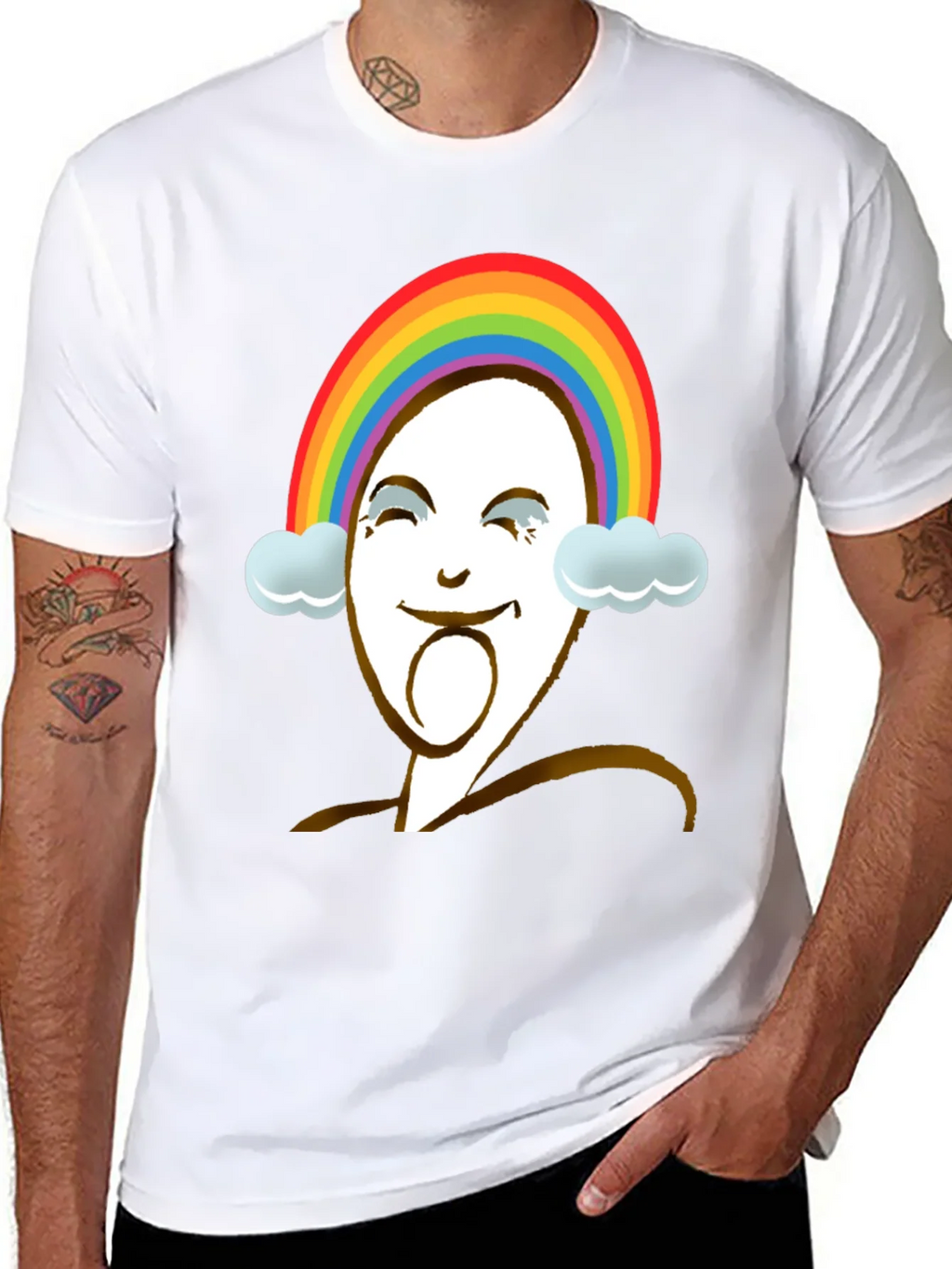 Rainbow Face Graphic Tee - Unique Design product image 7