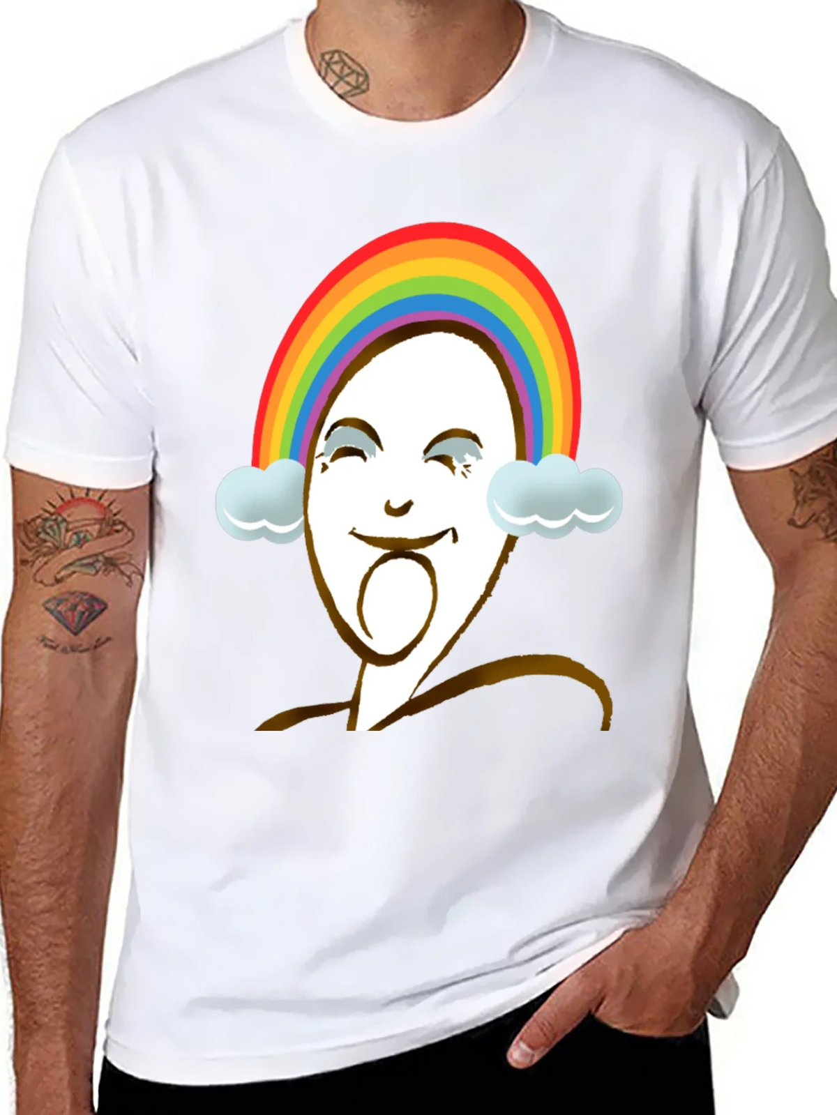Rainbow Face Graphic Tee - Unique Design product image 7