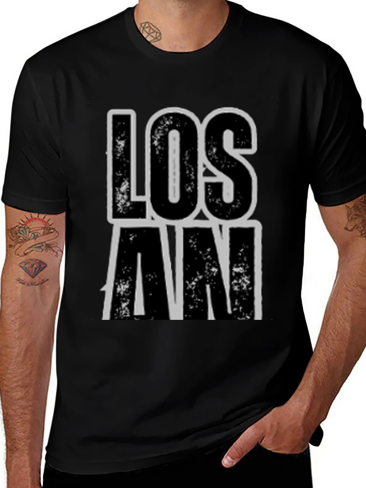 Los An Graphic Print Black T-Shirt product image 1
