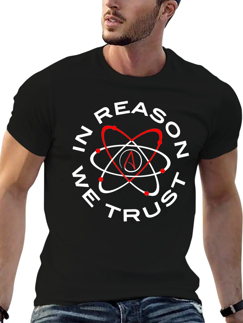 In Reason We Trust Atheist Atom T-Shirt product image 6