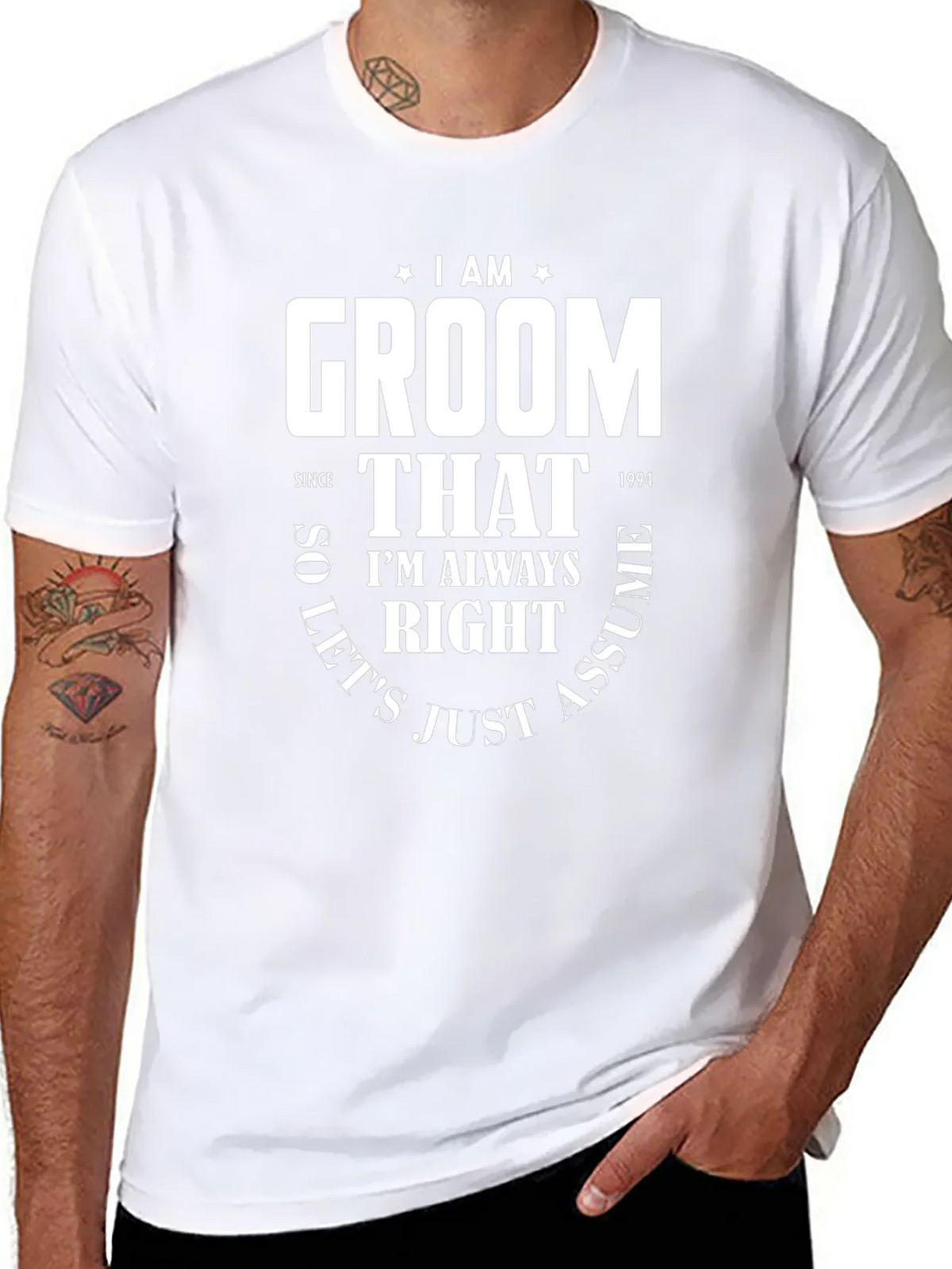 I Am Groom Since 1994 Funny T-Shirt product image 7