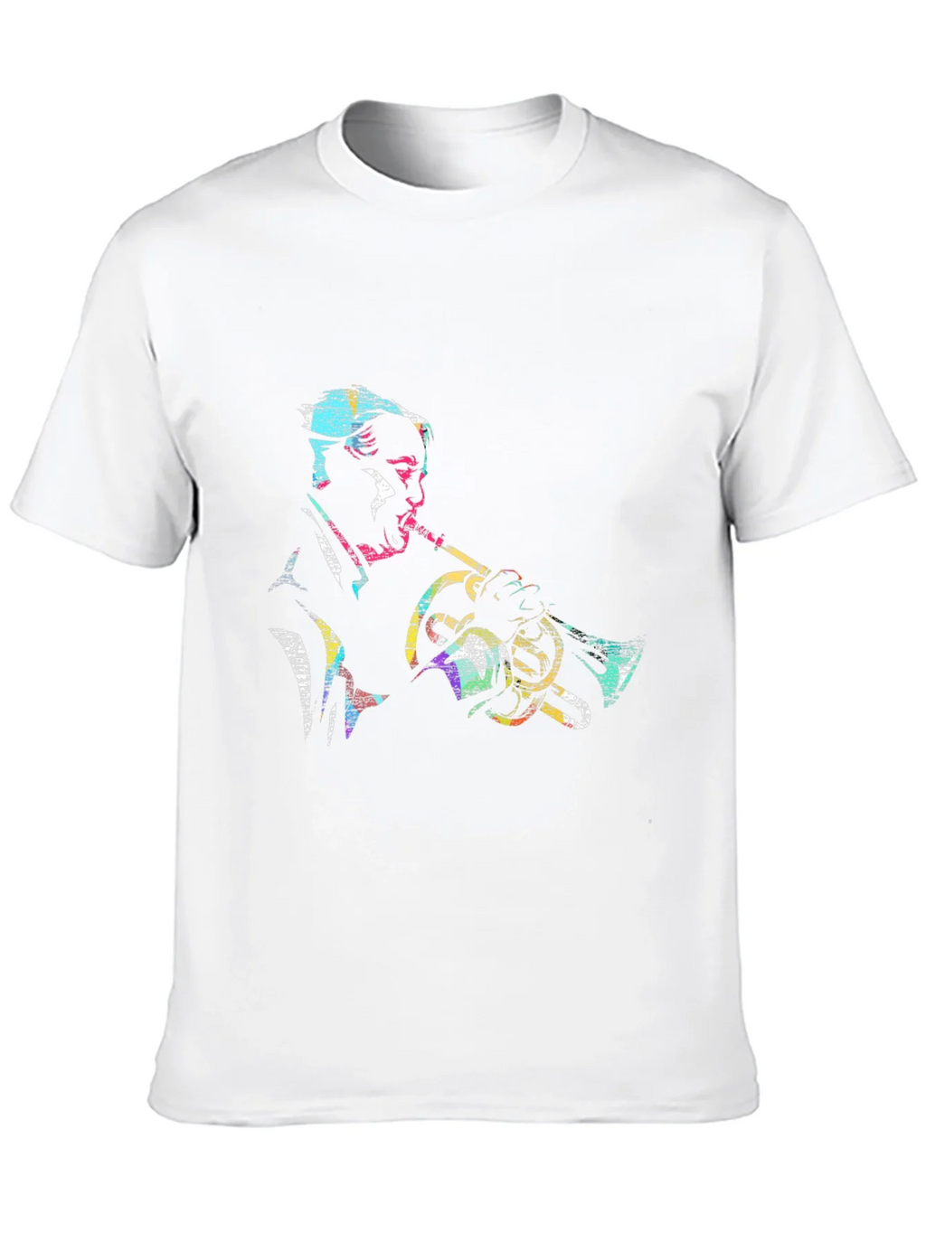 Jazz Trumpet Player Graphic Tee - Black Cotton Comfort product image 9