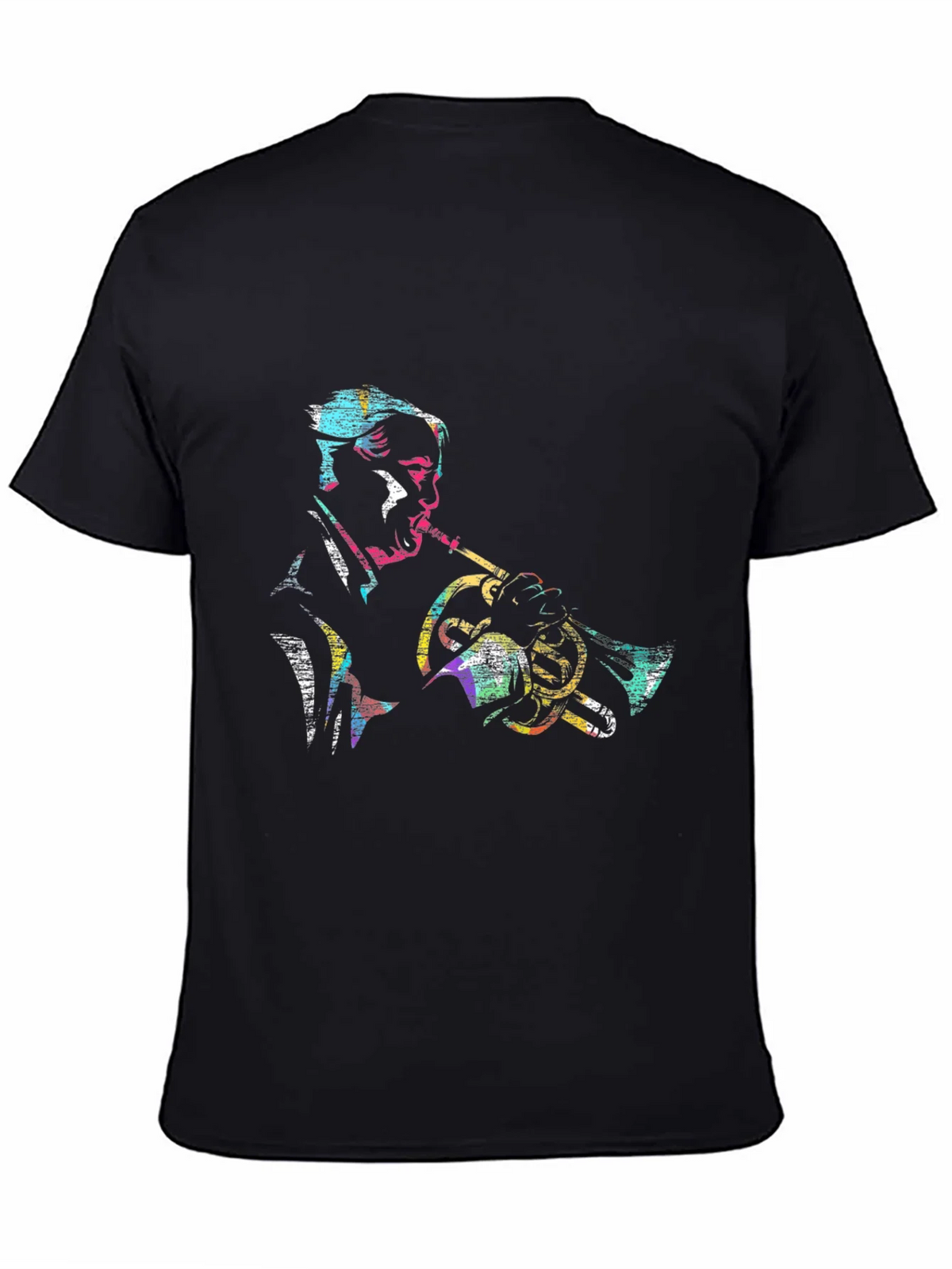 Jazz Trumpet Player Graphic Tee - Black Cotton Comfort product image 4