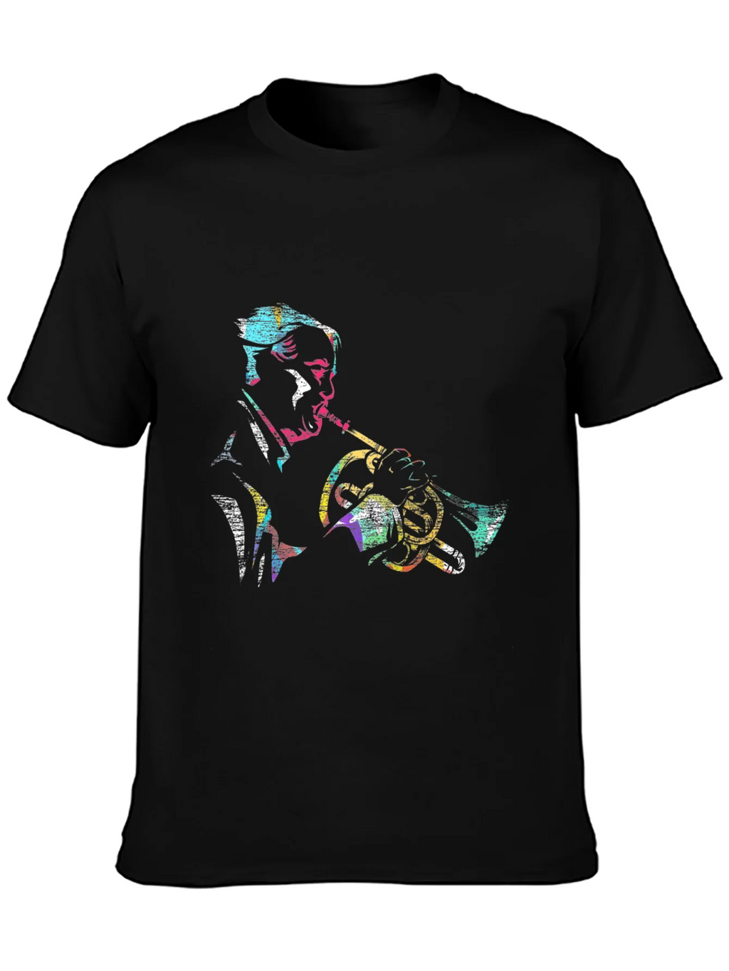 Jazz Trumpet Player Graphic Tee - Black Cotton Comfort product image 3