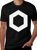 Geometric Hexagon Graphic Tee - Stylish Mens Black T-Shirt product image 1