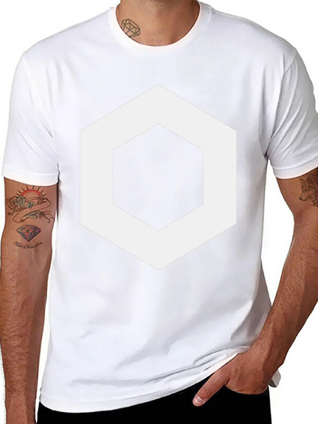 Geometric Hexagon Graphic Tee - Stylish Mens Black T-Shirt product image 7