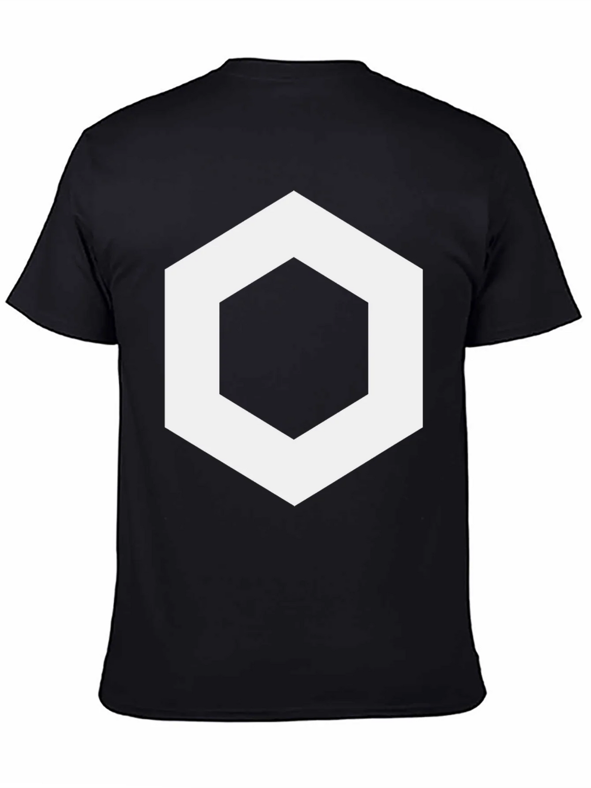 Geometric Hexagon Graphic Tee - Stylish Mens Black T-Shirt product image 4