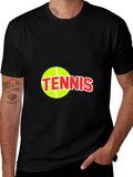 Tennis Ball Graphic Tee - Black Cotton T-Shirt product image 1