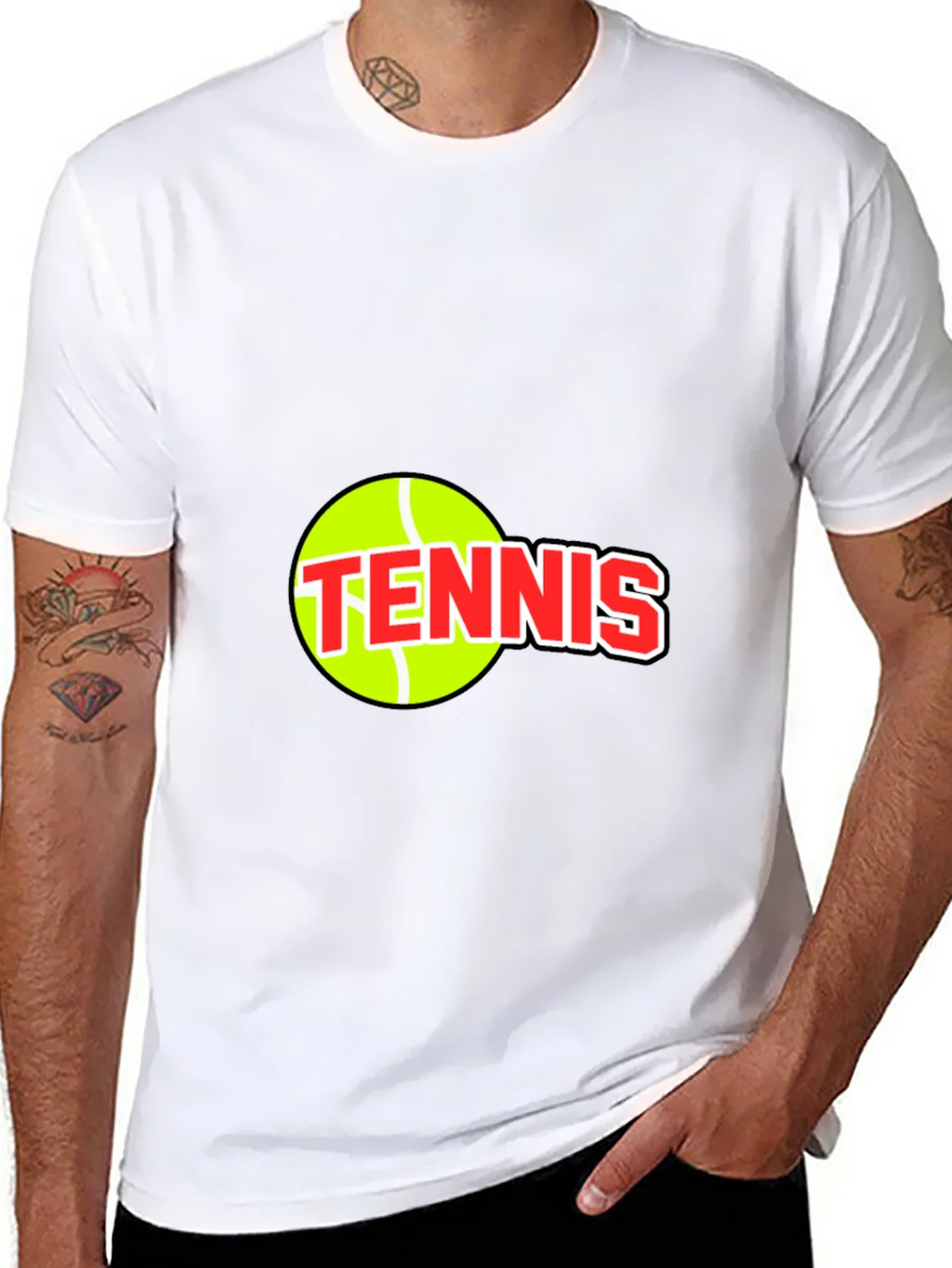 Tennis Ball Graphic Tee - Black Cotton T-Shirt product image 7