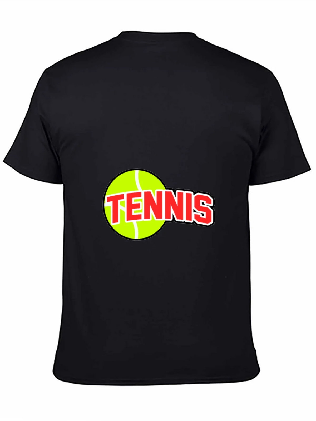 Tennis Ball Graphic Tee - Black Cotton T-Shirt product image 4