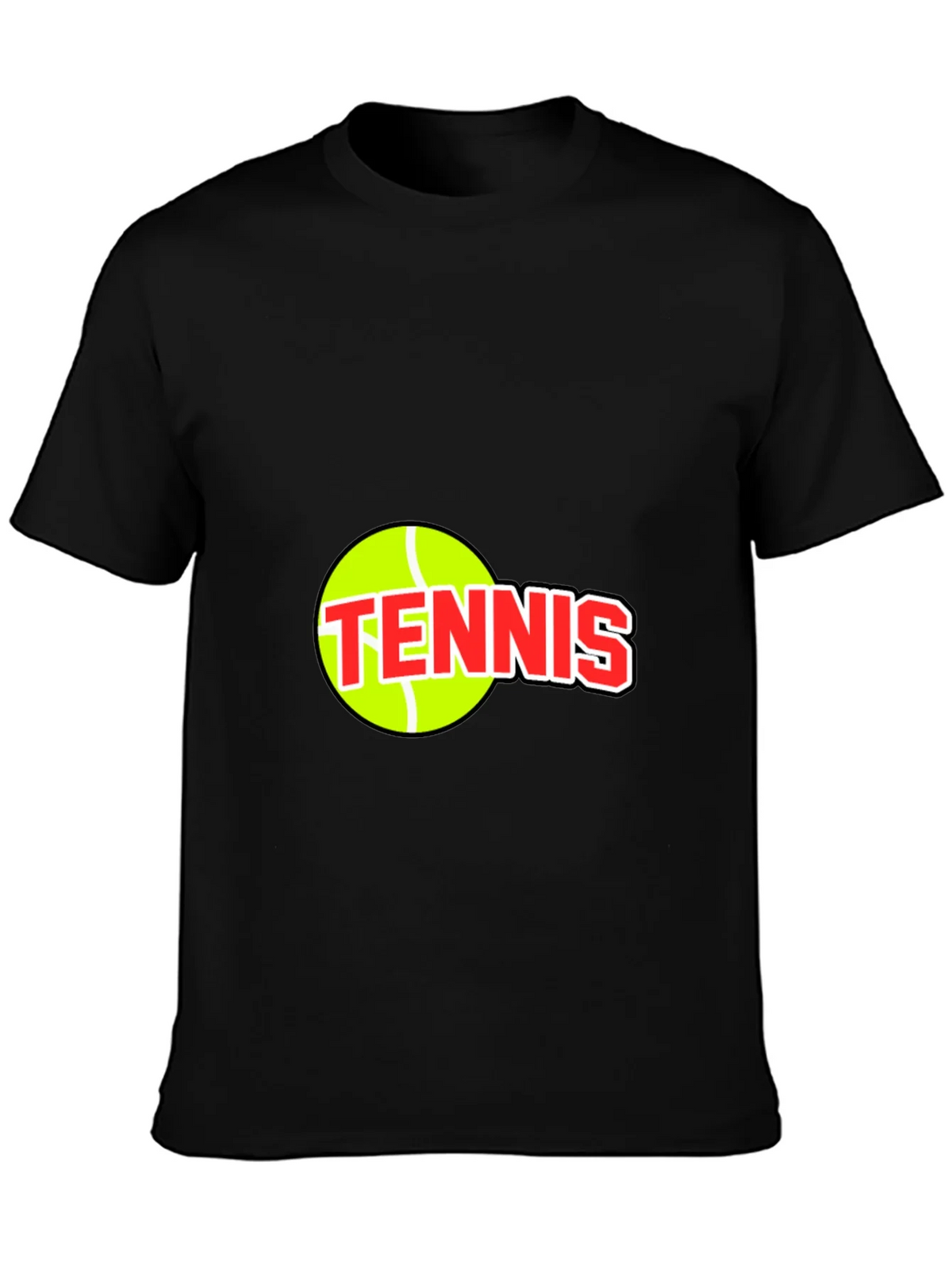 Tennis Ball Graphic Tee - Black Cotton T-Shirt product image 3