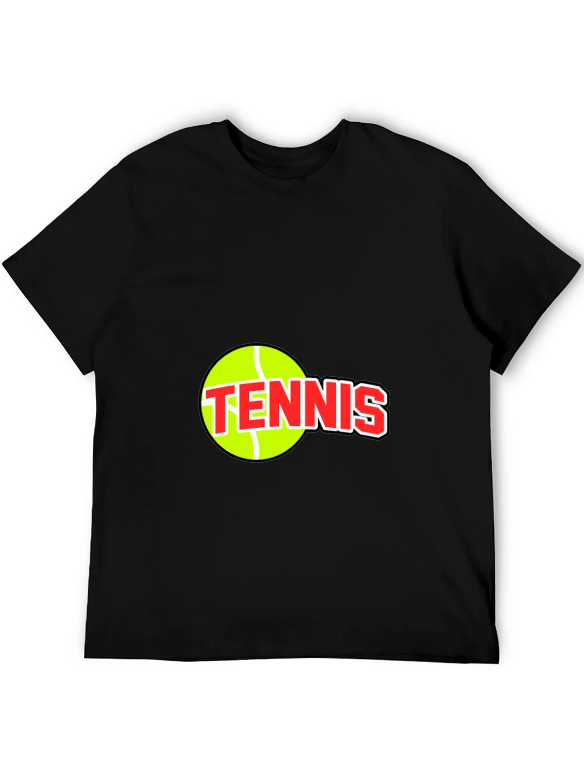 Tennis Ball Graphic Tee - Black Cotton T-Shirt product image 5