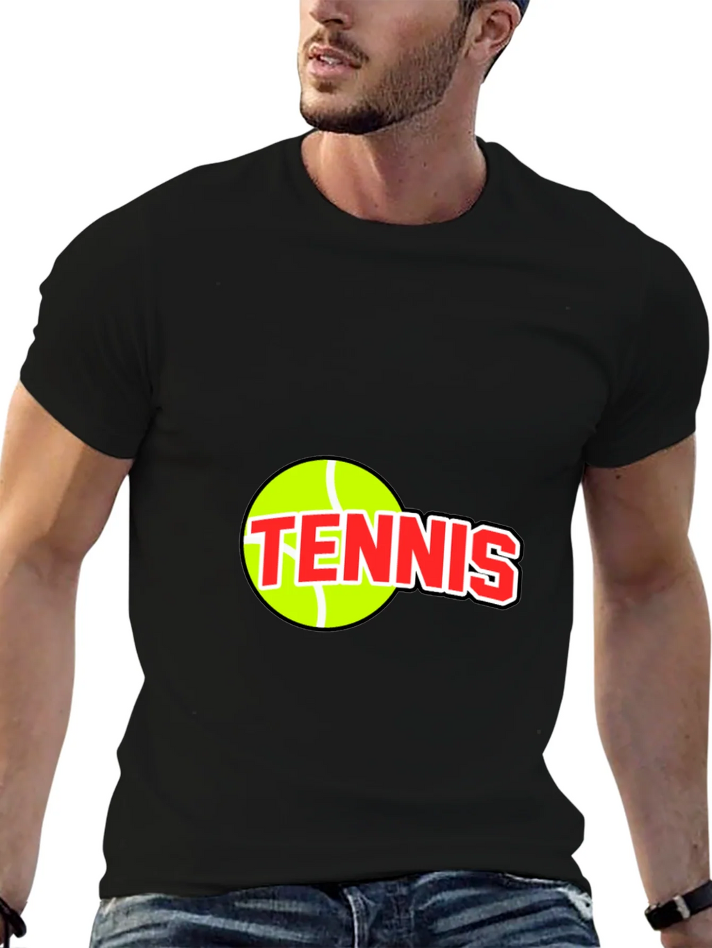 Tennis Ball Graphic Tee - Black Cotton T-Shirt product image 6