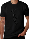 Black Graphic Print Crew Neck T-Shirt product image 1