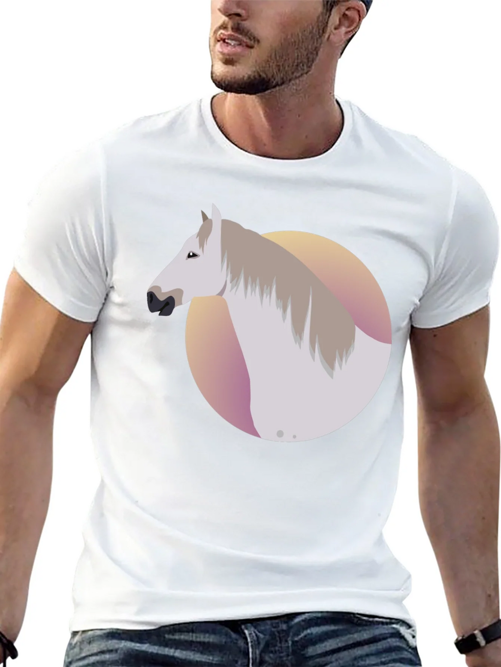 Horse Graphic Tee - Black Cotton Blend Shirt product image 12
