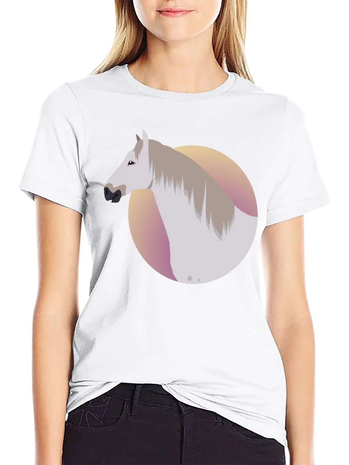 Horse Graphic Tee - Black Cotton Blend Shirt product image 8