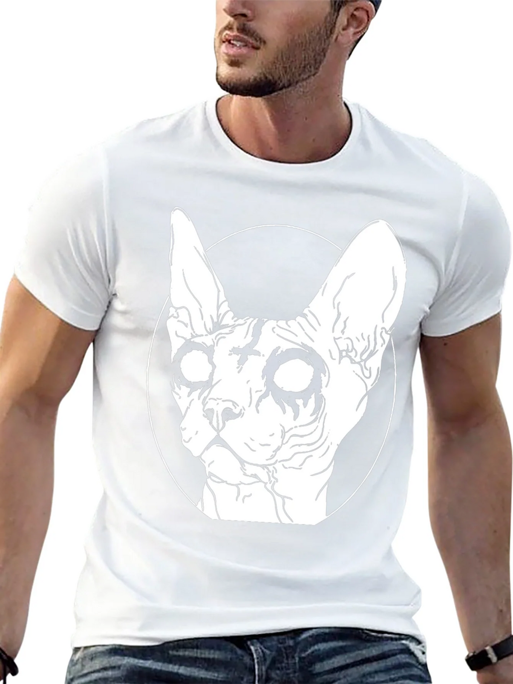 Gothic Cat Graphic T-Shirt - Black product image 12