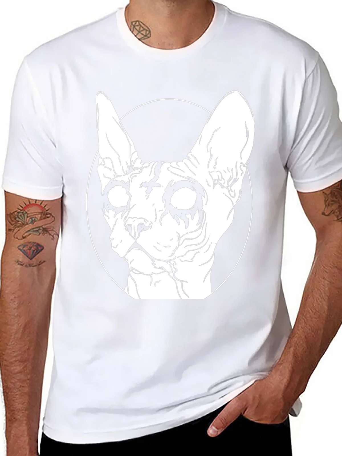 Gothic Cat Graphic T-Shirt - Black product image 7
