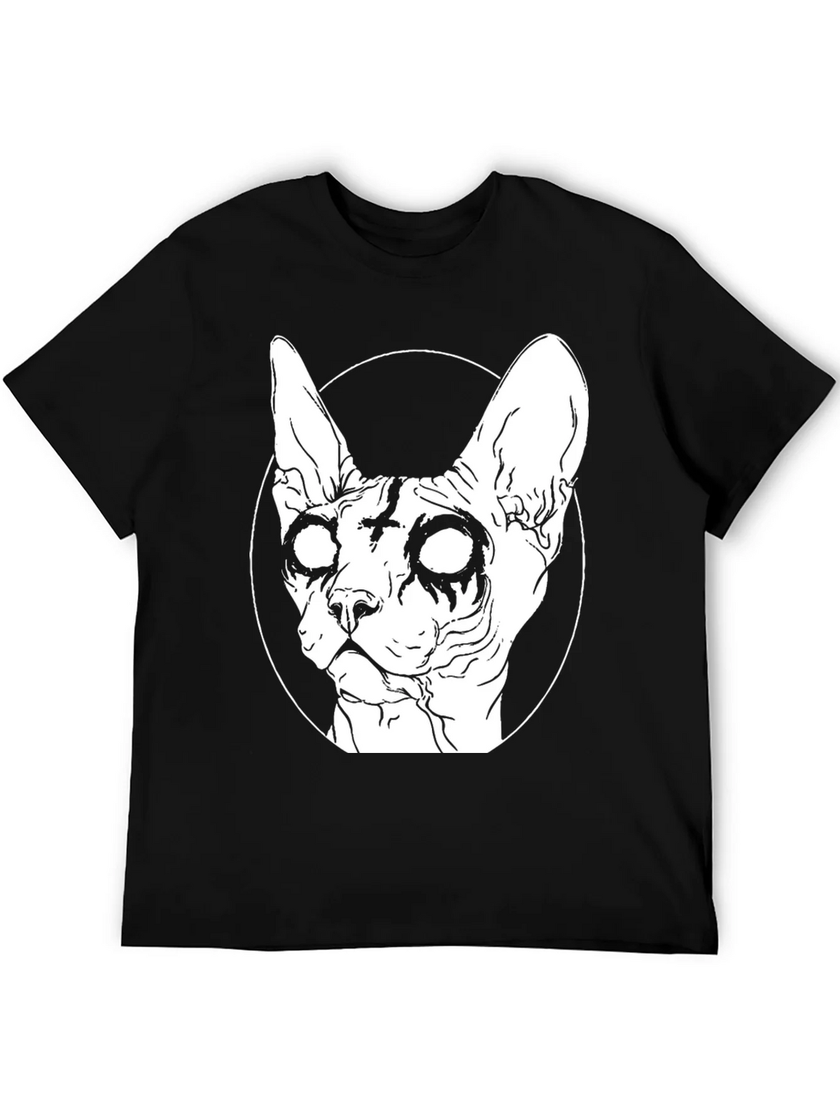 Gothic Cat Graphic T-Shirt - Black product image 5
