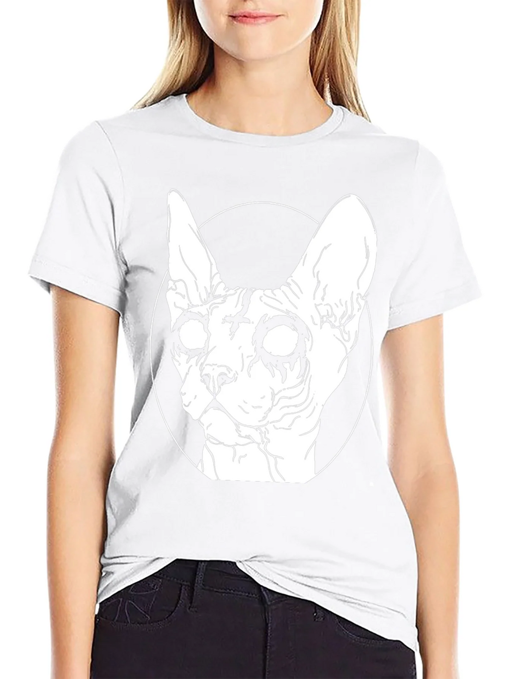 Gothic Cat Graphic T-Shirt - Black product image 8