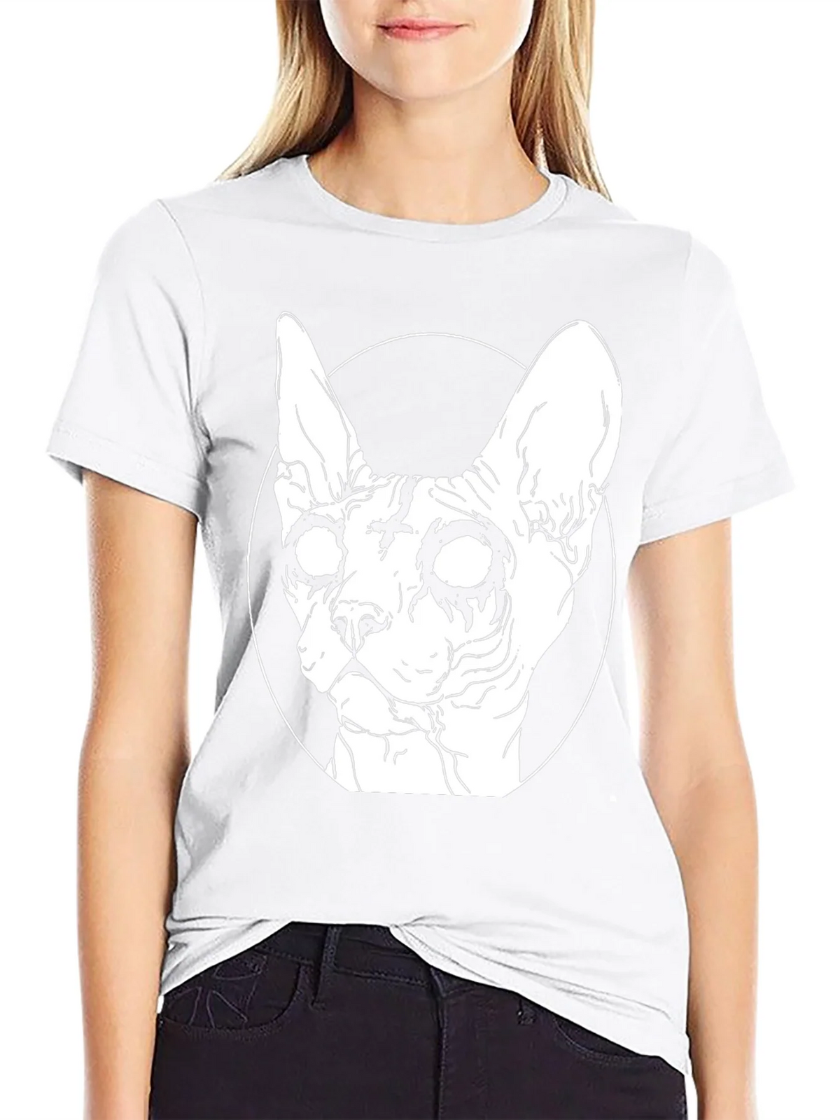 Gothic Cat Graphic T-Shirt - Black product image 8