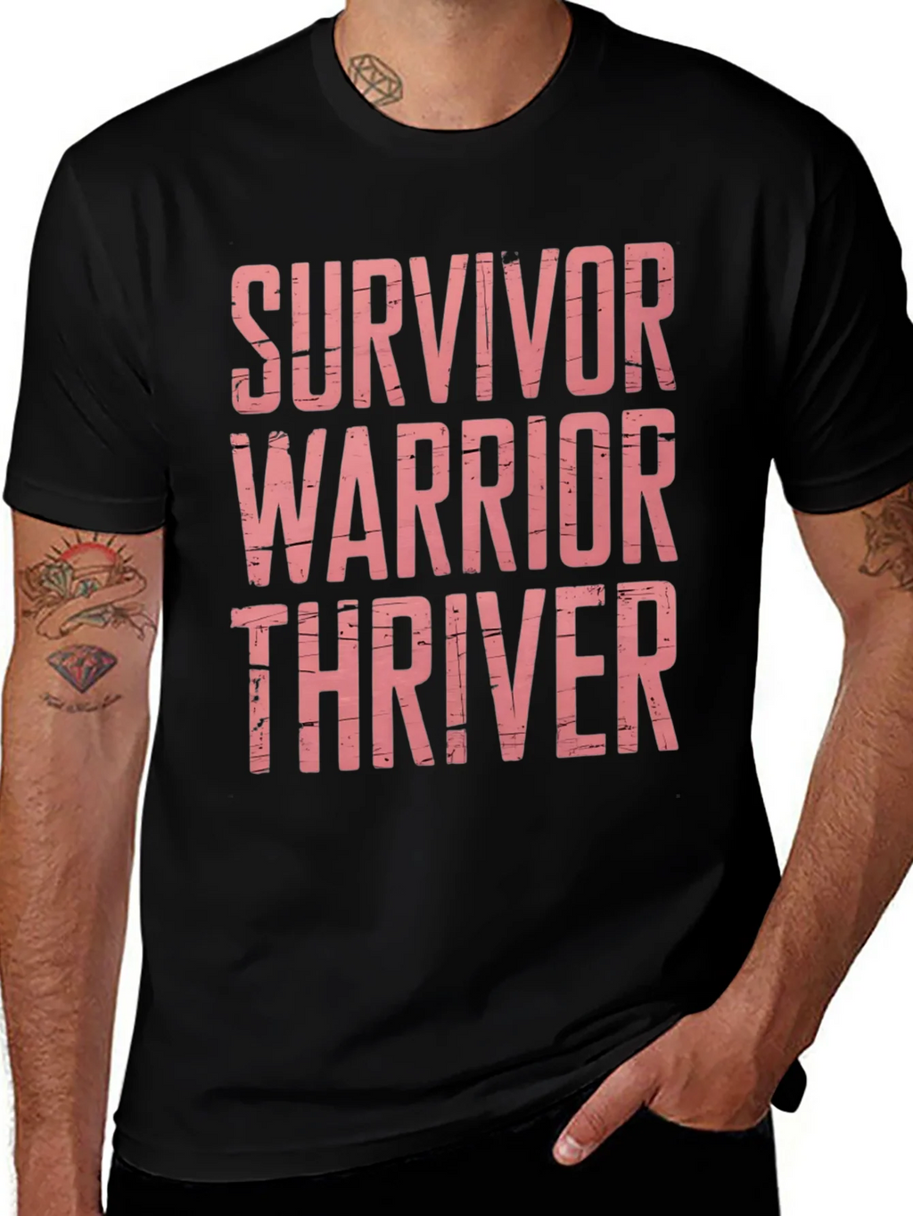 Survivor Warrior Thriver Graphic Tee product image 1