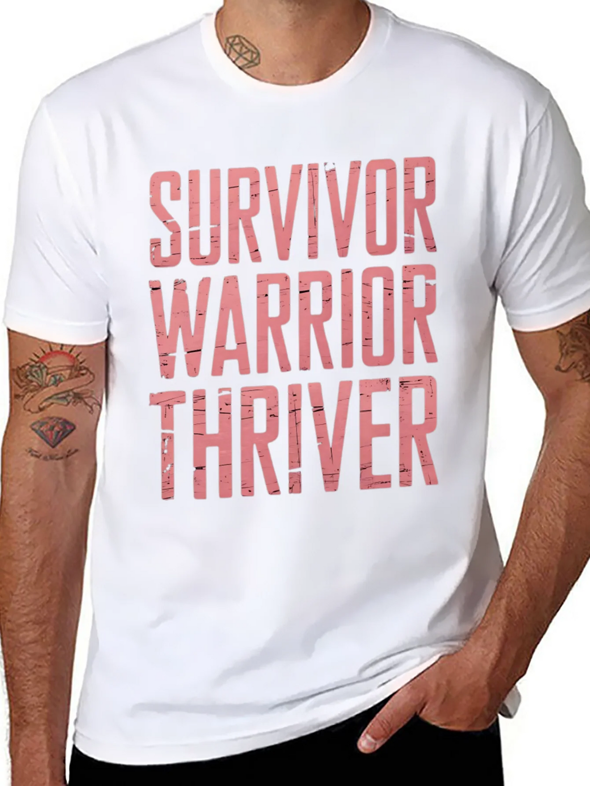 Survivor Warrior Thriver Graphic Tee product image 7