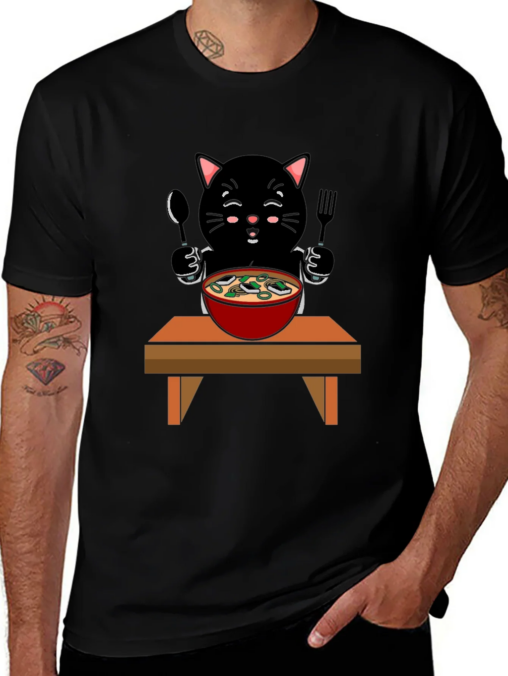 Cat Eating Ramen T-Shirt product image 1