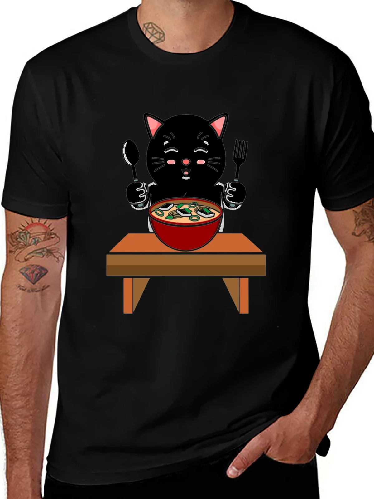 Cat Eating Ramen T-Shirt product image 1