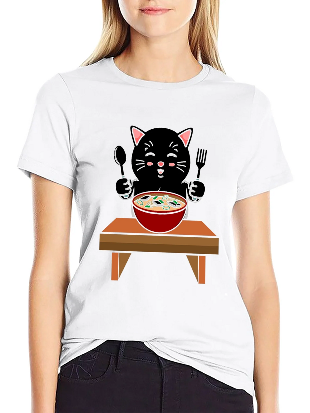 Cat Eating Ramen T-Shirt product image 8
