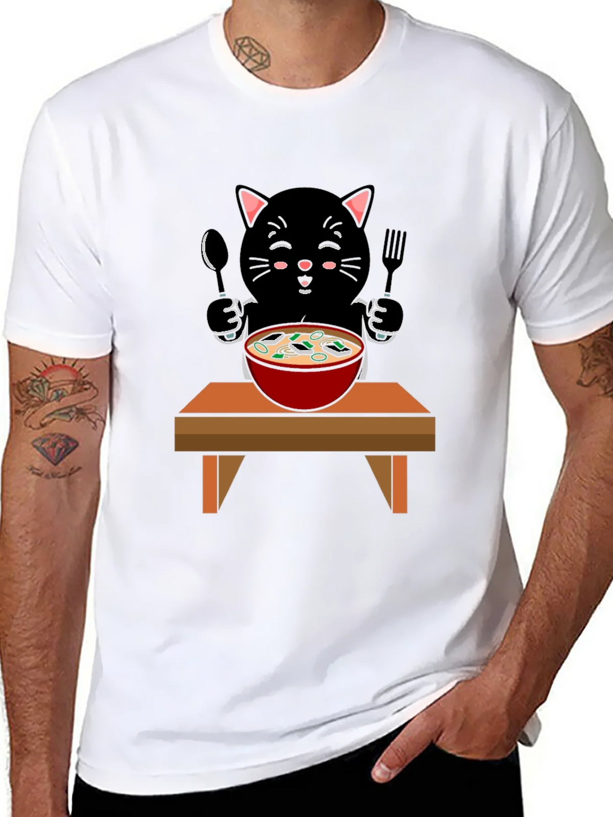 Cat Eating Ramen T-Shirt product image 7