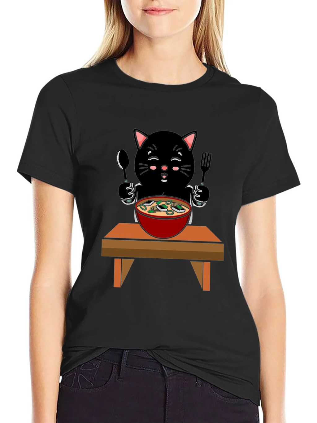 Cat Eating Ramen T-Shirt product image 2