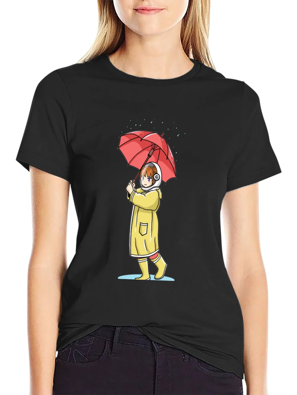 Anime Girl Umbrella Graphic T-Shirt product image 2