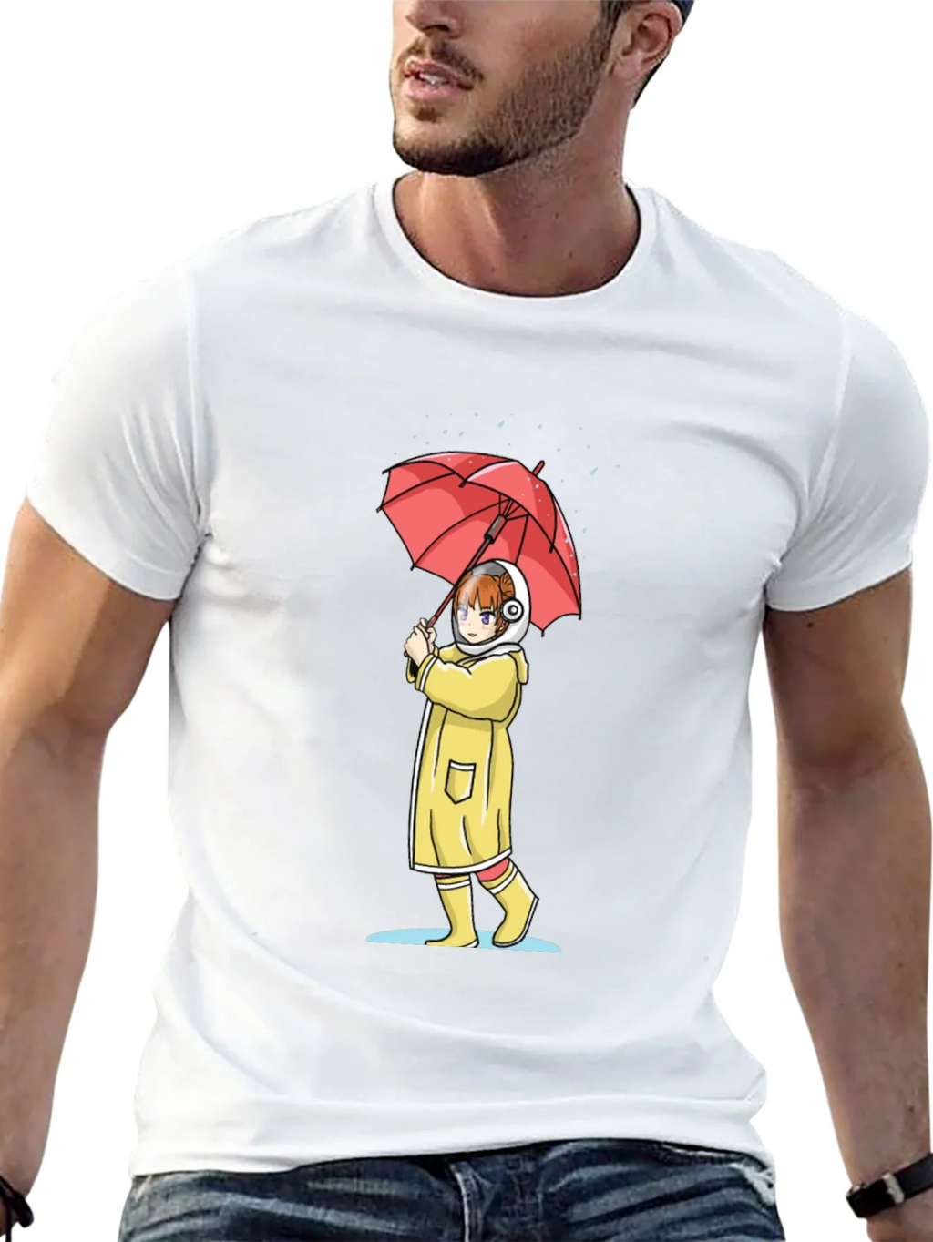 Anime Girl Umbrella Graphic T-Shirt product image 12