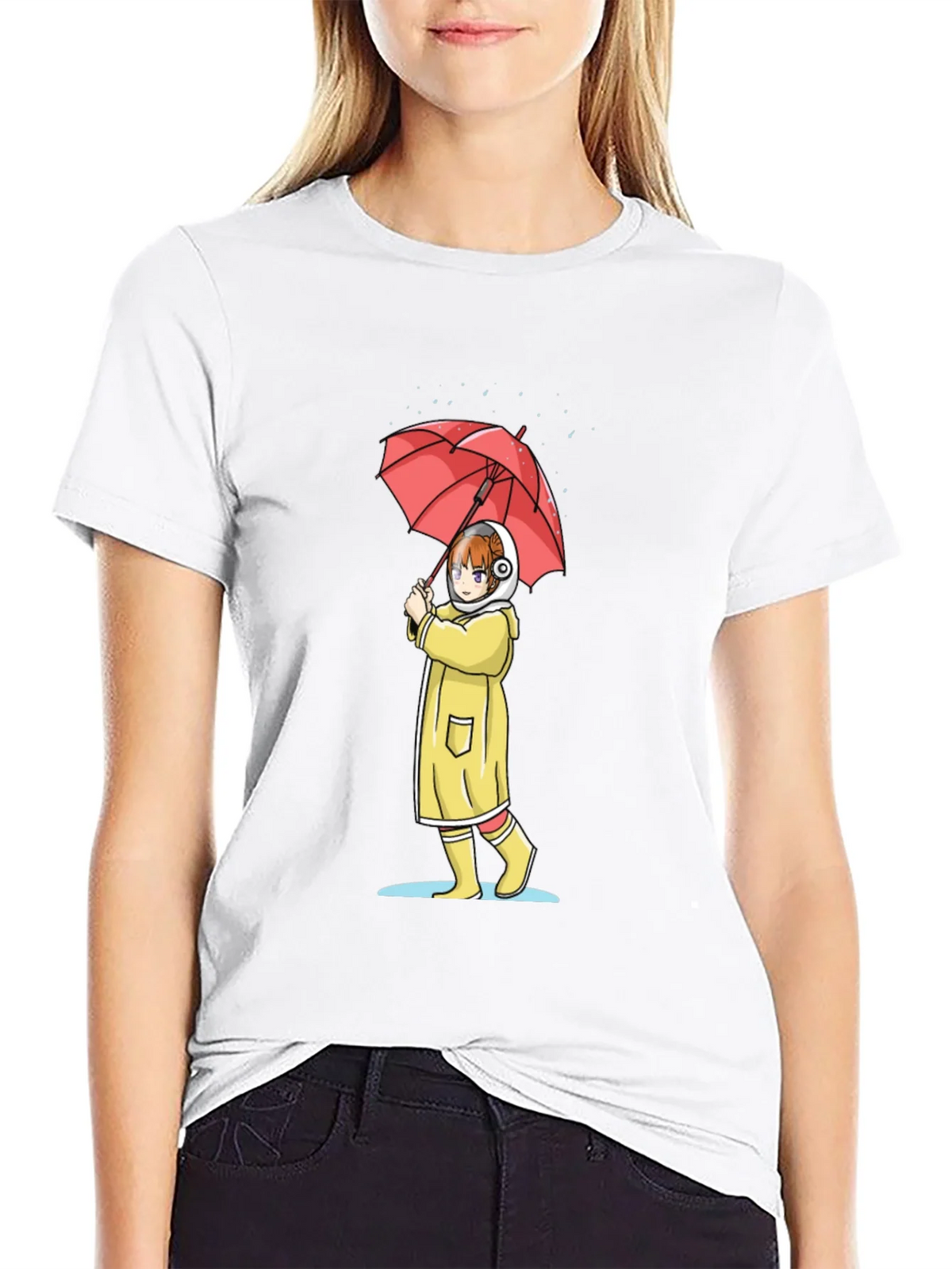 Anime Girl Umbrella Graphic T-Shirt product image 8