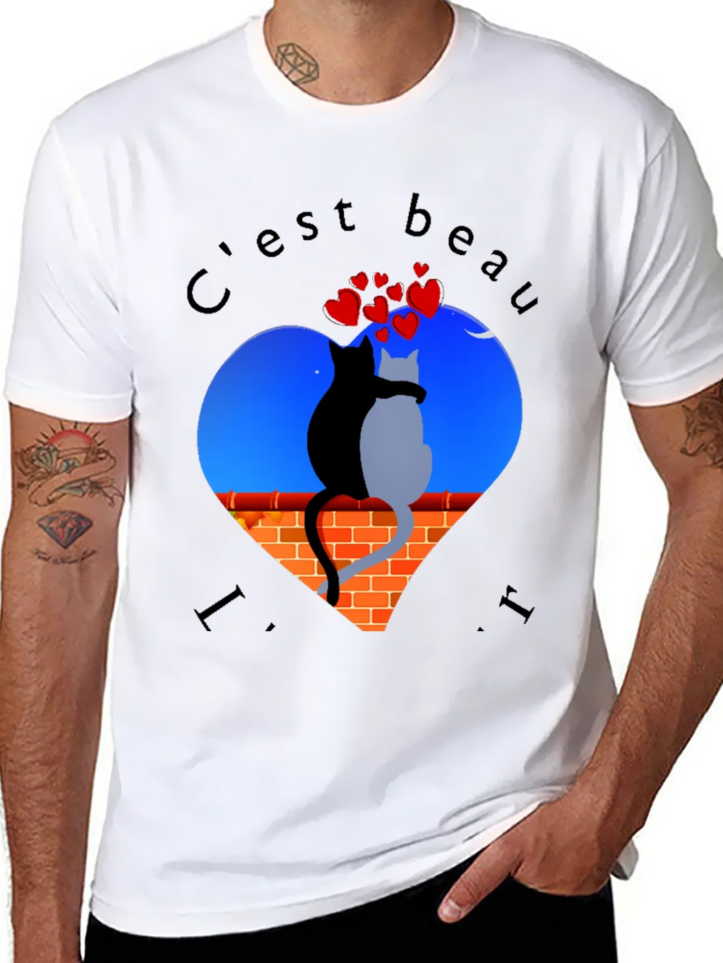 Romantic Cats T-Shirt - Cest Beau La Vie product image 7