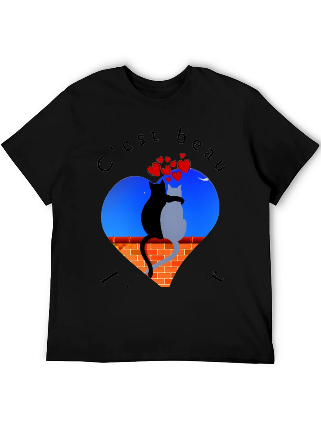 Romantic Cats T-Shirt - Cest Beau La Vie product image 5