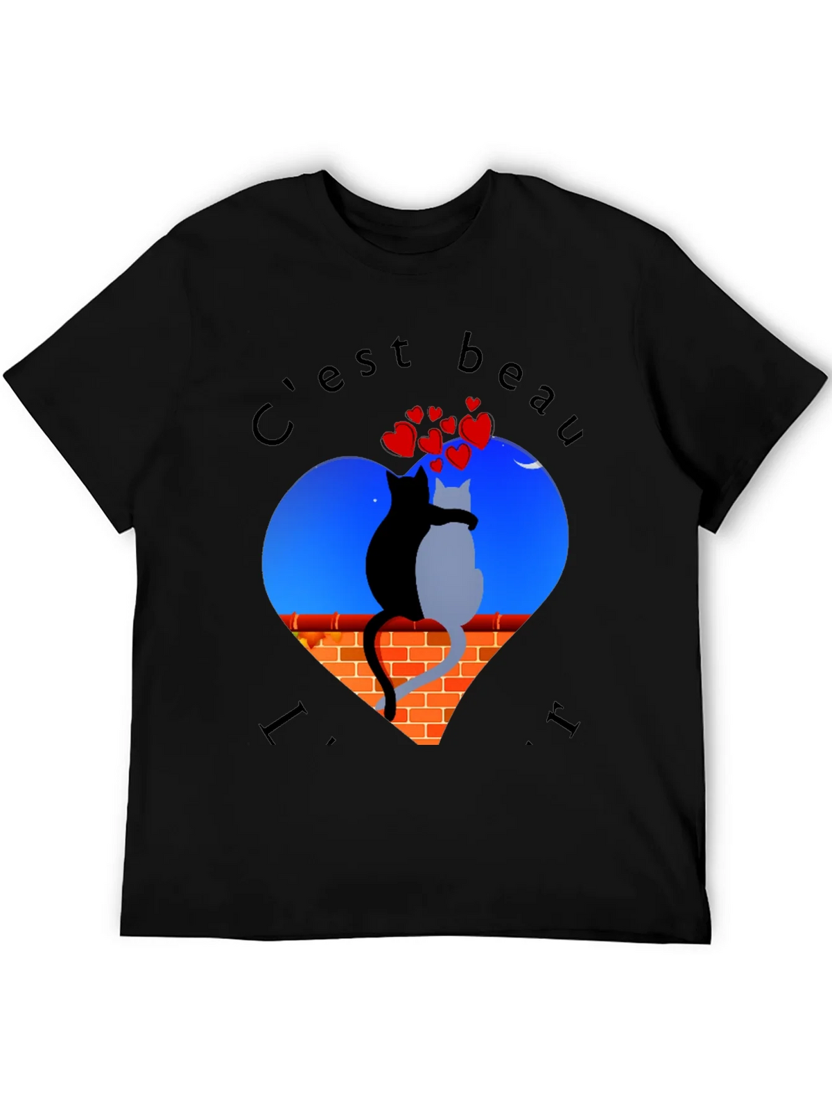 Romantic Cats T-Shirt - Cest Beau La Vie product image 5