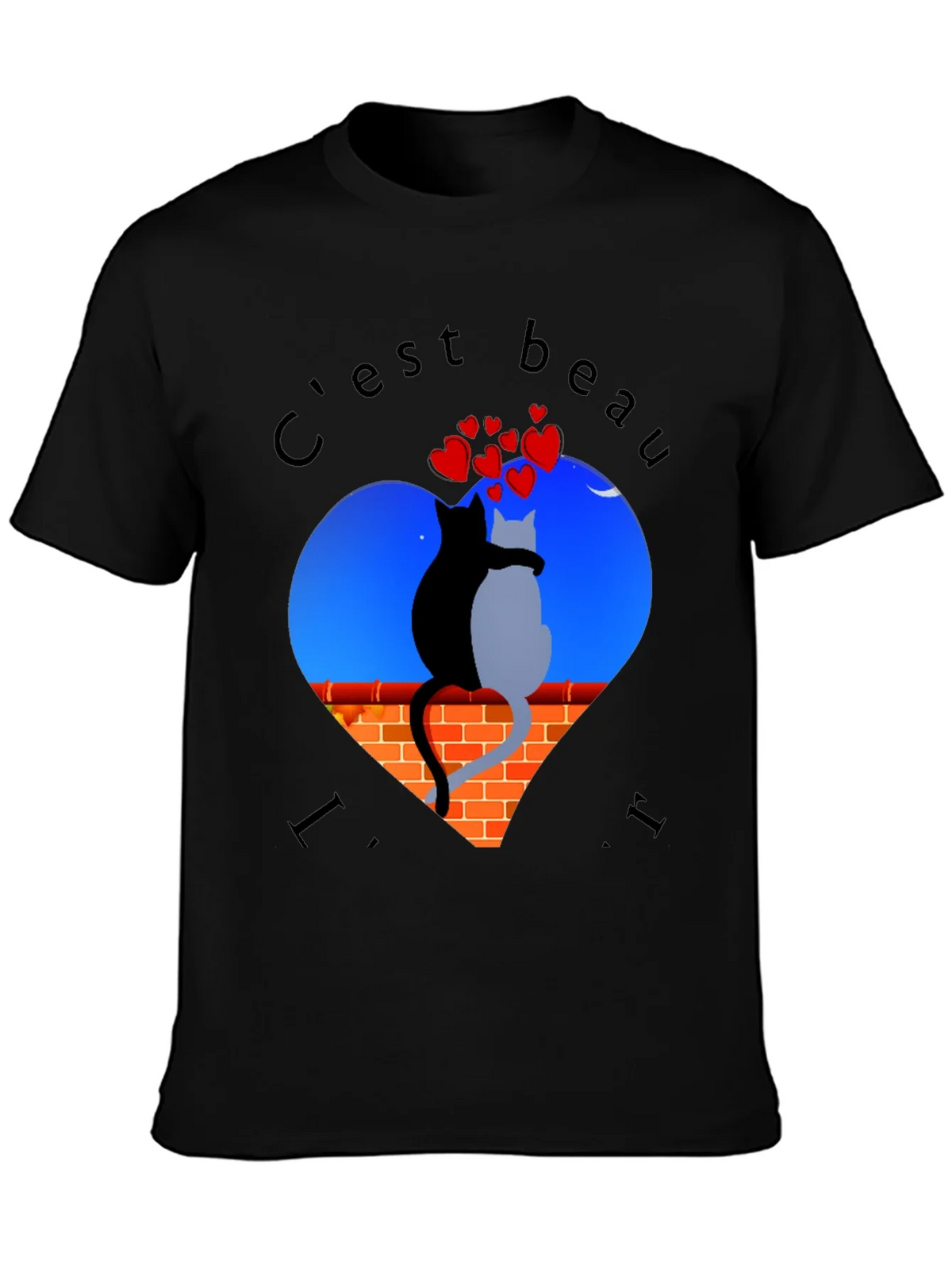 Romantic Cats T-Shirt - Cest Beau La Vie product image 3