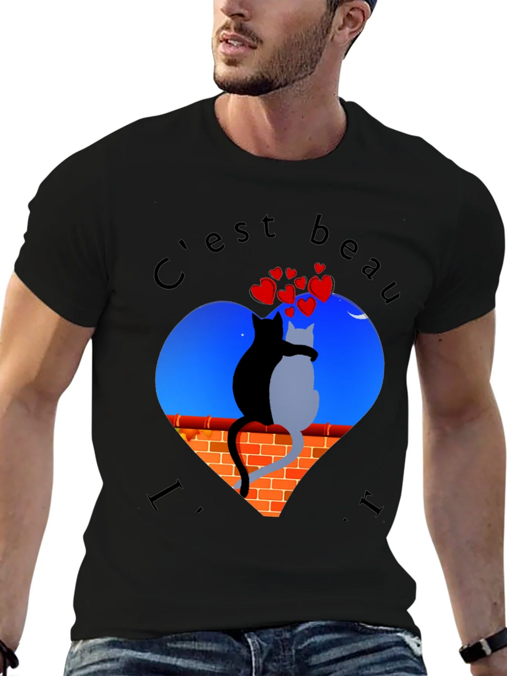 Romantic Cats T-Shirt - Cest Beau La Vie product image 6