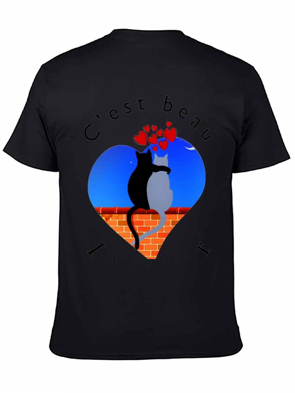 Romantic Cats T-Shirt - Cest Beau La Vie product image 4