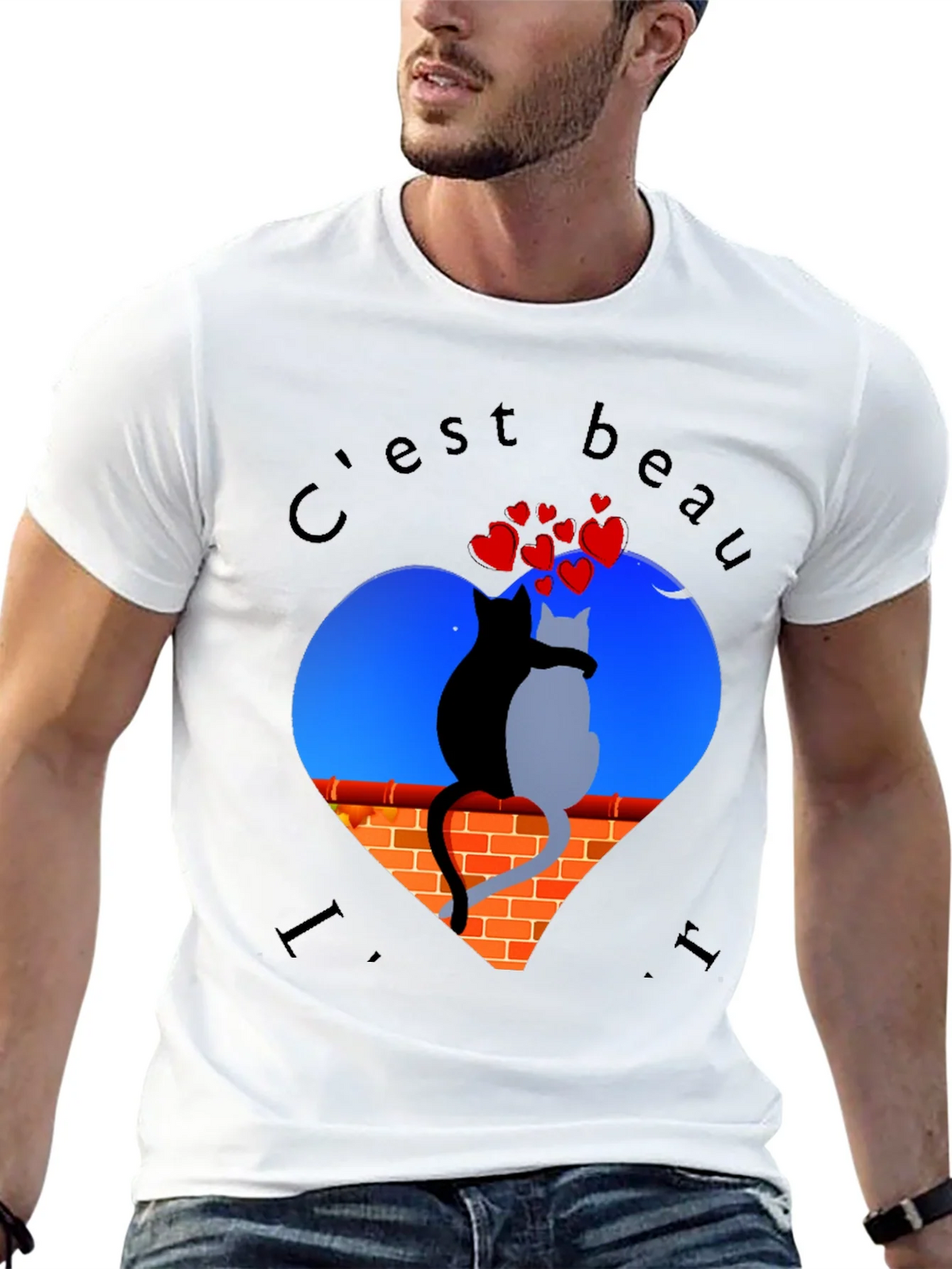 Romantic Cats T-Shirt - Cest Beau La Vie product image 12
