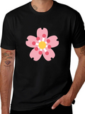 Black Tee with Sakura Blossom Graphic product image 1