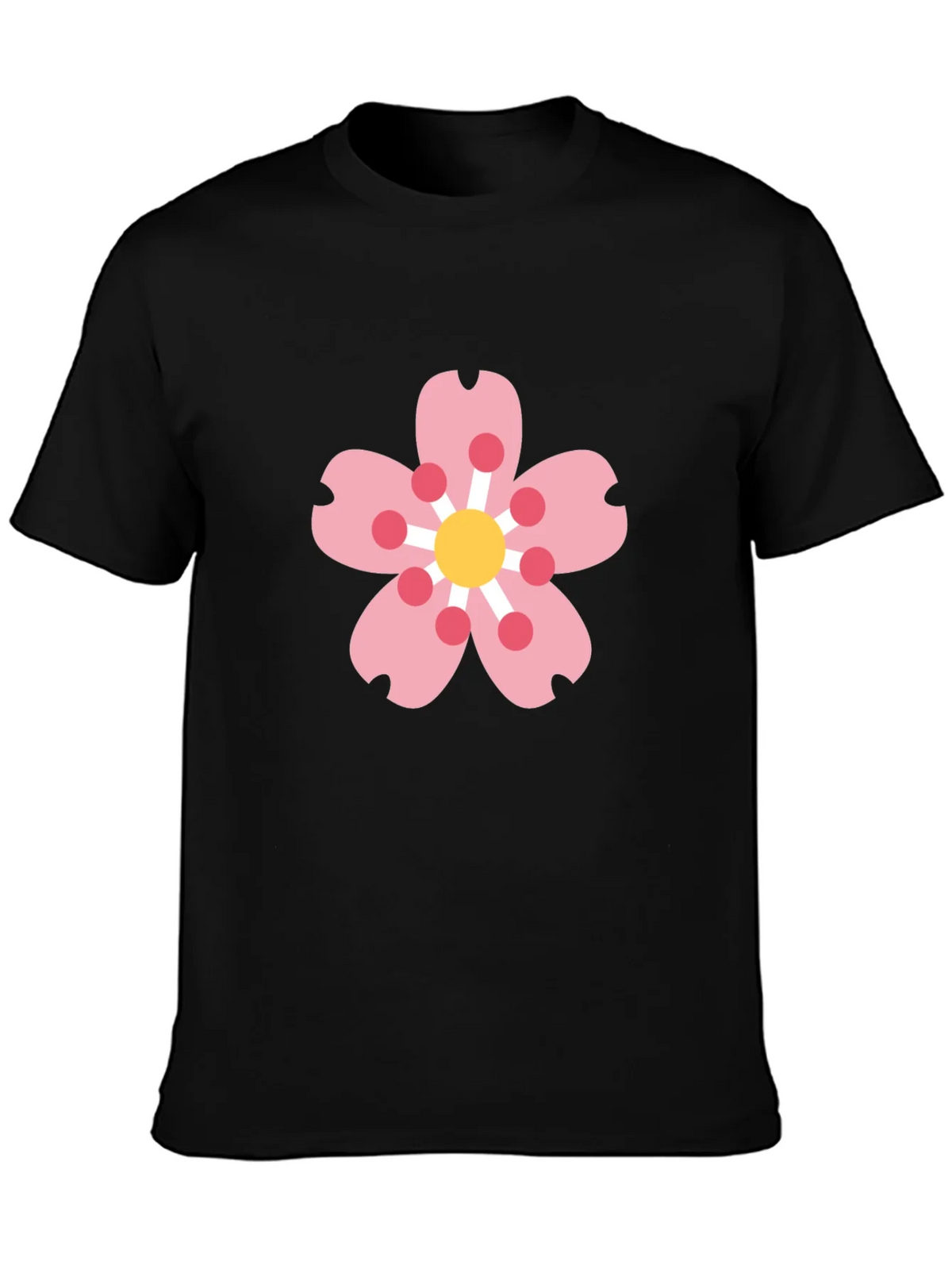 Black Tee with Sakura Blossom Graphic product image 3