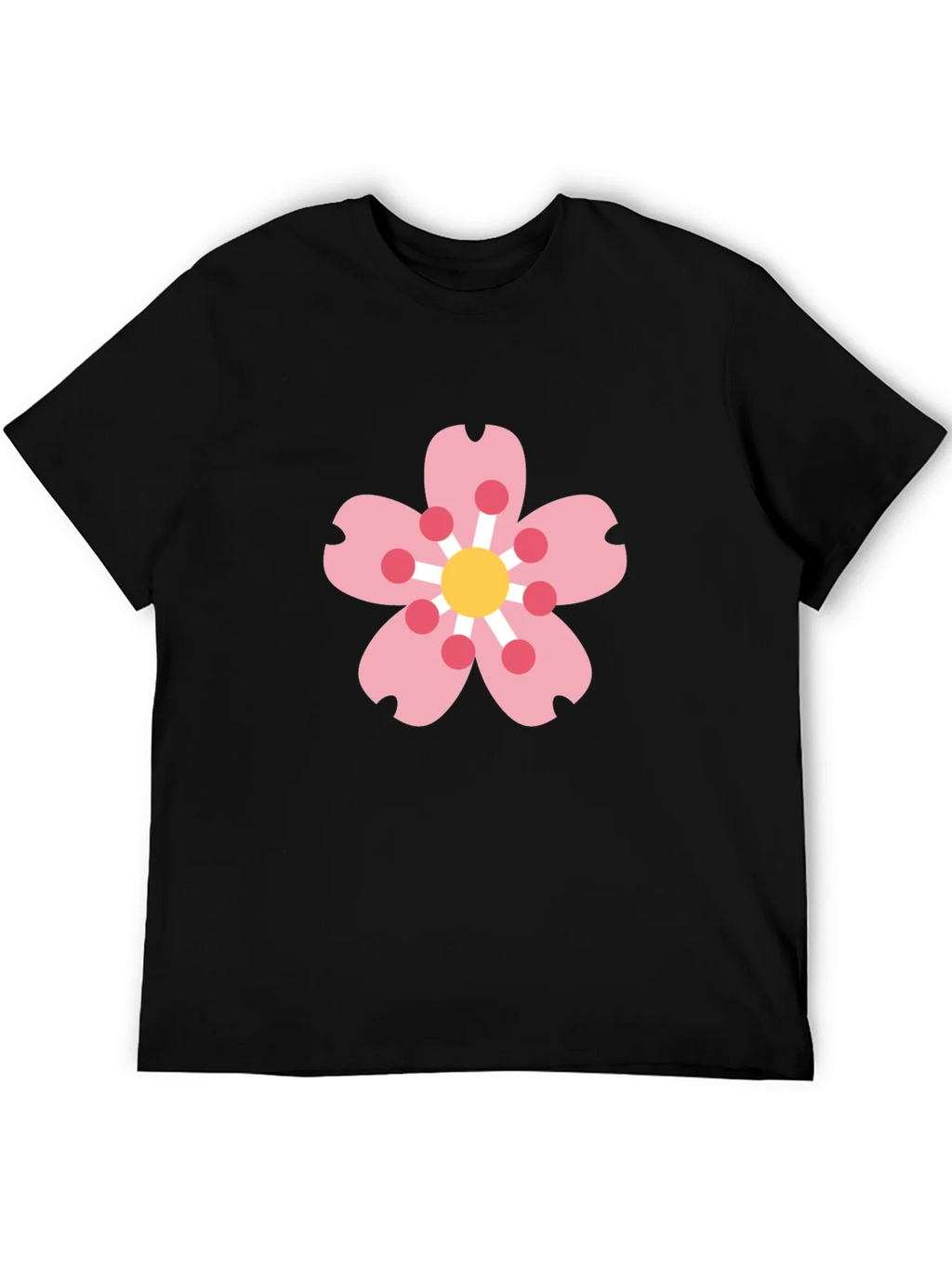 Black Tee with Sakura Blossom Graphic product image 5