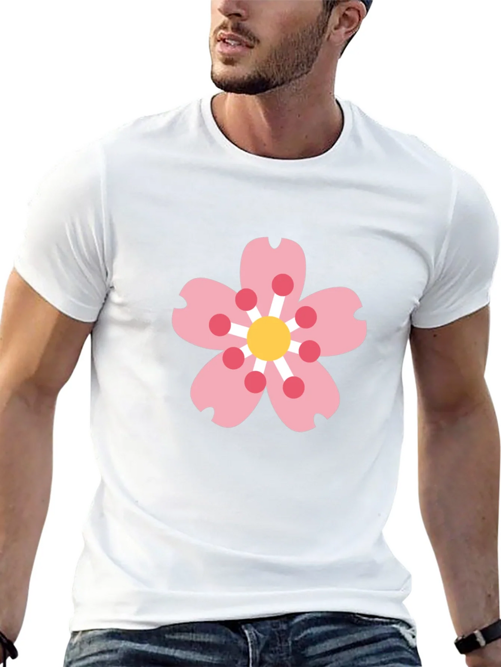 Black Tee with Sakura Blossom Graphic product image 12