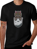 Cartoon Cat in Pocket Graphic Tee - Unisex product image 1