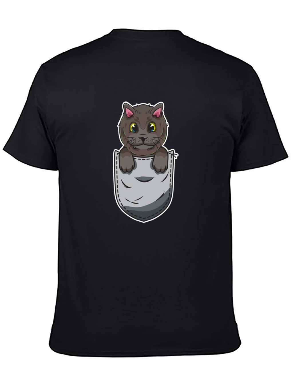 Cartoon Cat in Pocket Graphic Tee - Unisex product image 4